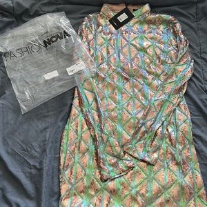 XL Capital Babe Sequin Mini Dress